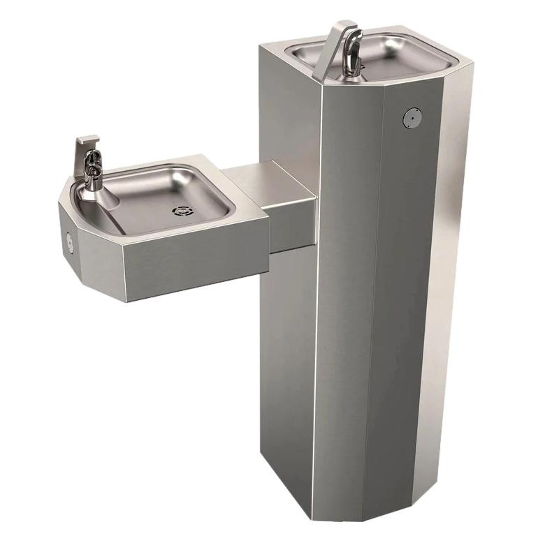 Murdock GSM54 Bi-Level Pedestal Mount Outdoor Drinking Fountain