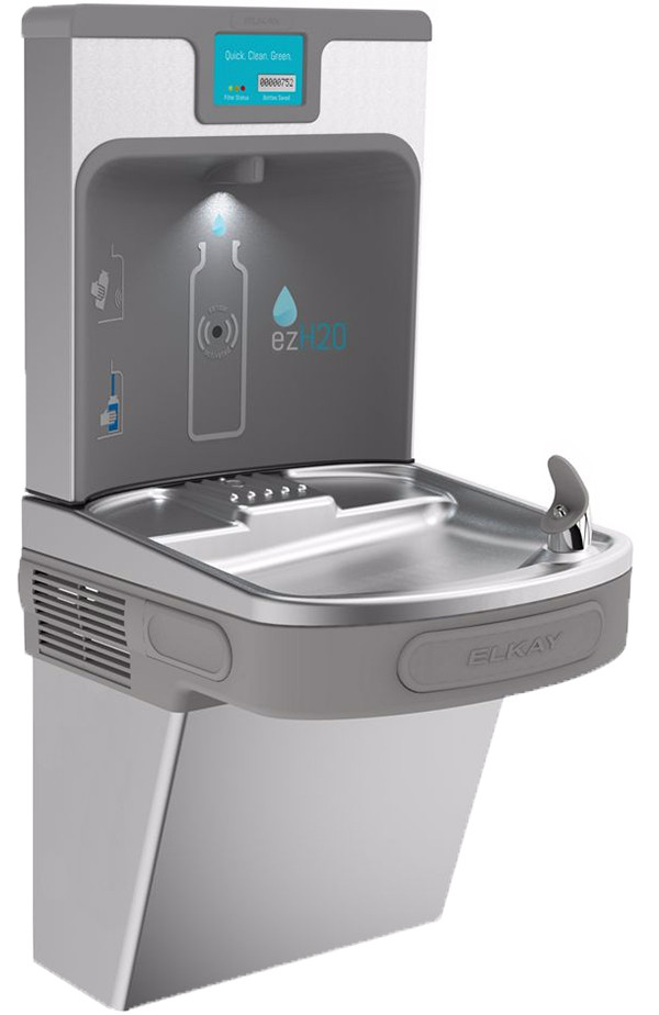 Elkay Enhanced Ezh2o Lzs8wssp Filtered Stainless Steel Drinking Fountain With Bottle Filler Kullysupply Com