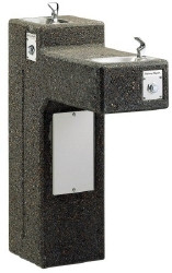 Halsey Taylor 4595-FR Freeze Resistant Stone Aggregate Two Station Outdoor Drinking Fountain