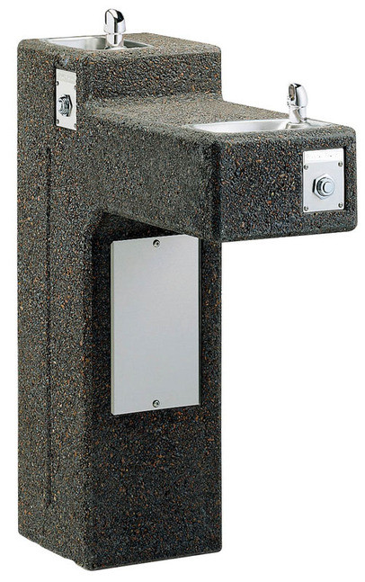 Elkay LK4595FR Stone Aggregate Freeze-Resistant Outdoor Dual Station Drinking Fountain