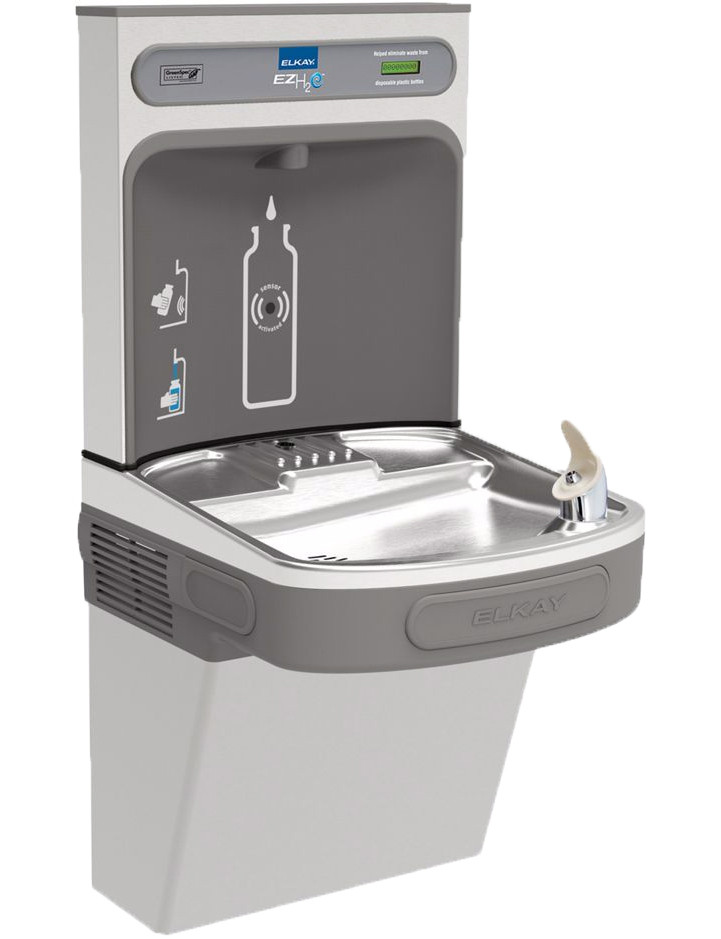 Elkay EZH20 LZS8WSSK Filtered Stainless Steel Drinking Fountain with Bottle Filler