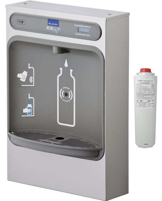 Elkay EZH2O LZWSSM GreenSpec Filtered Stainless Steel Surface Mount Bottle Filling Station