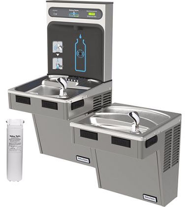 Hasley Taylor HydroBoost HTHB-HAC8BLPV-WF Filtered Dual Drinking Fountain with Bottle Filler