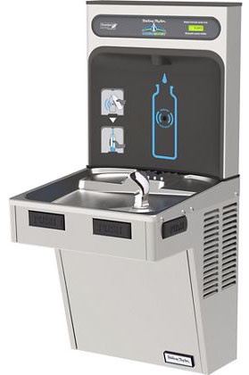 Halsey Taylor HydroBoost HTHB-HAC8-SS Stainless Steel Drinking Fountain with Bottle Filler