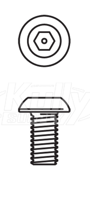 Acorn 0112-008-000 #10-32 X 1" Button Head Hex W/Ctr Reject S.Stl Screw