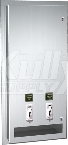 ASI 0864-50 Surface Mounted Sanitary Napkin Dispenser - 50 Cent
