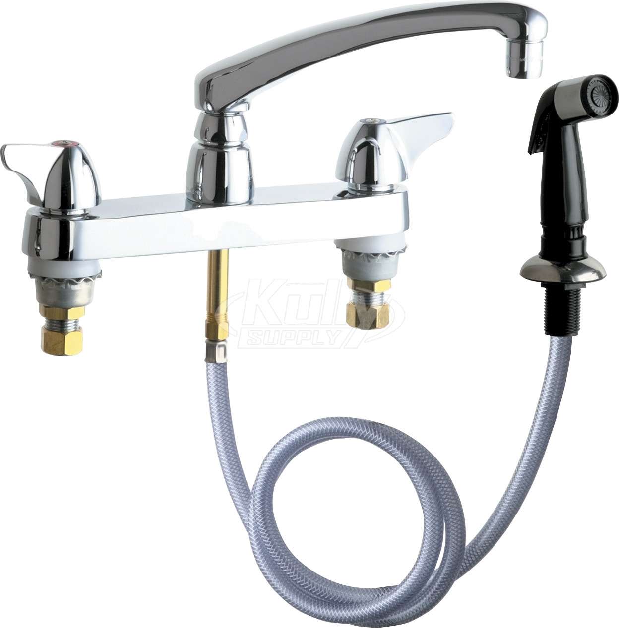 Chicago 1102-ABCP Hot and Cold Water Sink Faucet with Side Spray