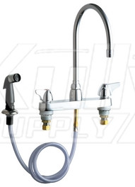 Chicago 1102-GN8AE3ABCP Hot and Cold Water Sink Faucet with Side Spray