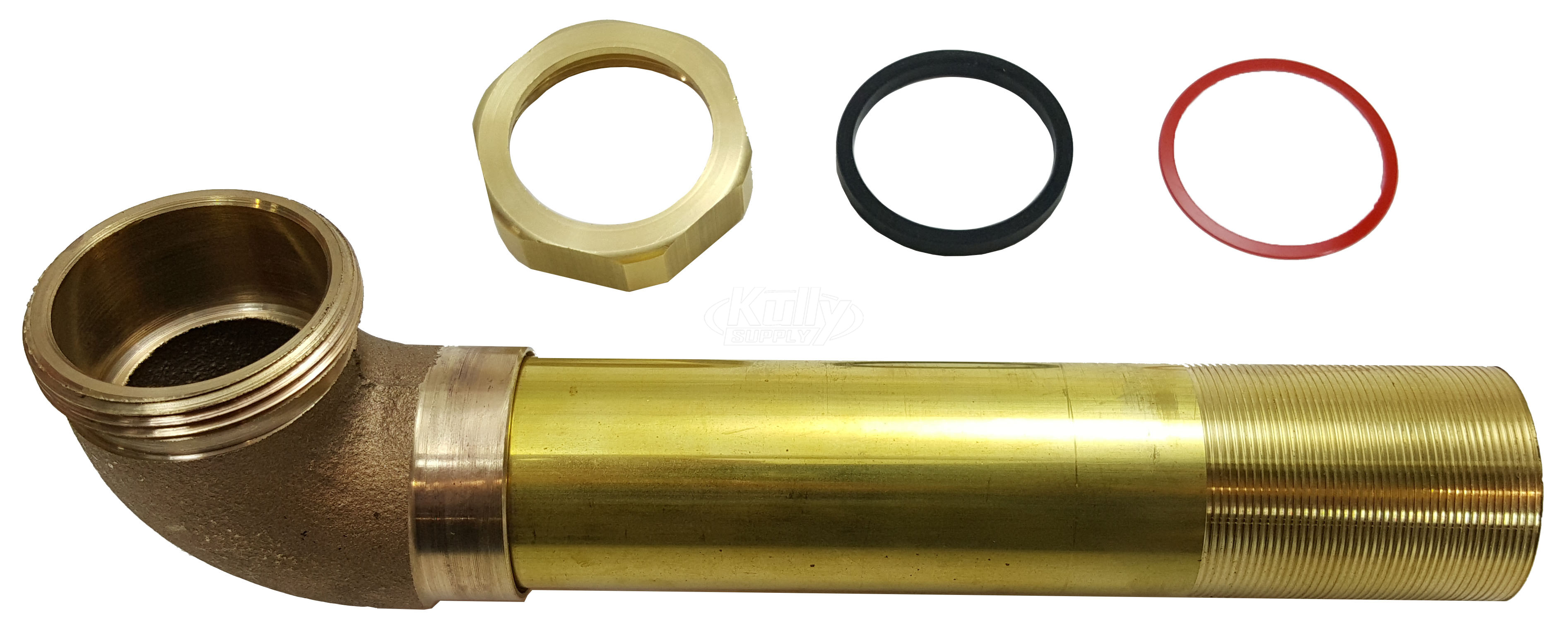 Sloan F-25-A Rough Brass Slip Joint Elbow (with Tail 1-1/2" x 8" from C to E)