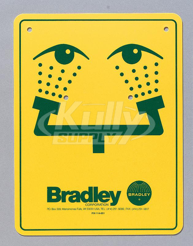 Bradley 114-051 Eyewash Sign