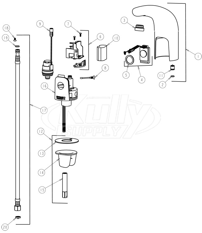 Chicago 116.201.21.1 Hytronic Traditional Sensor Faucet Parts Breakdown