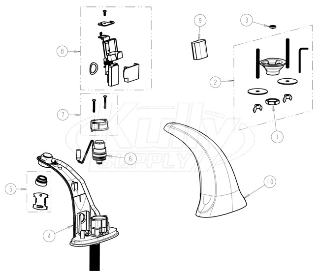 Chicago 116.606.21.1 E-Tronic 40 Sensor Faucet Parts Breakdown