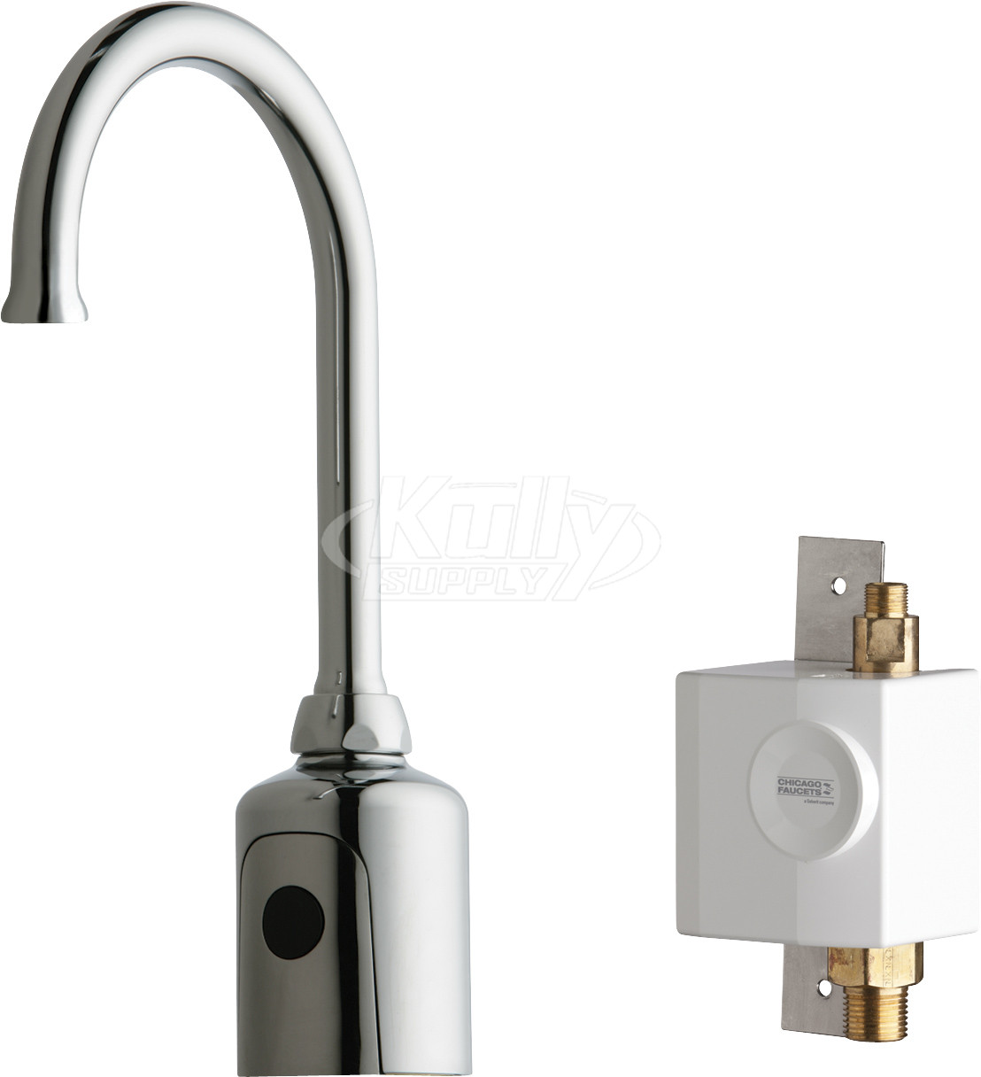 Chicago 116.955.AB.1 HyTronic Gooseneck Sink Faucet with Dual Beam Infrared Sensor