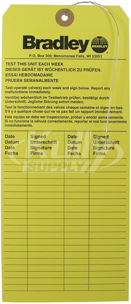 Bradley 204-421 Inspection Tag