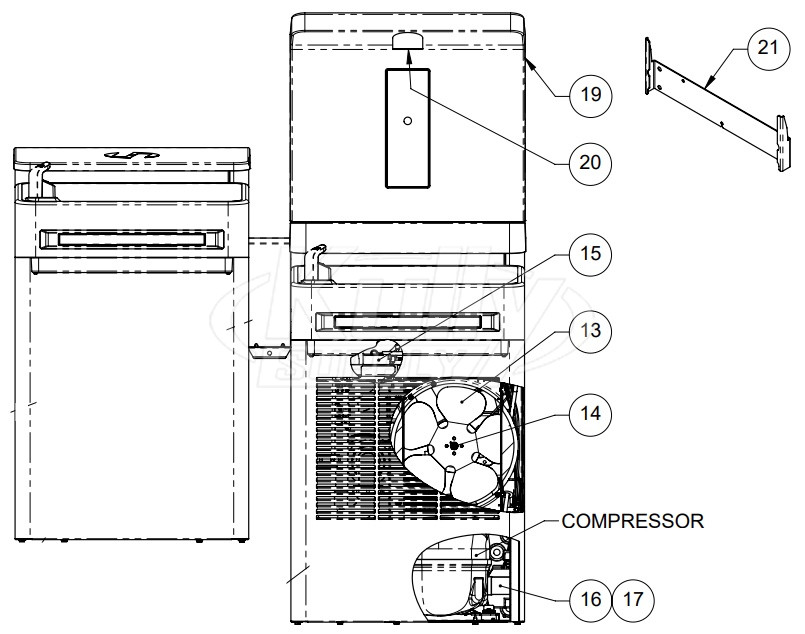 Haws 1211S & 1211SH Drinking Fountain Parts Breakdown