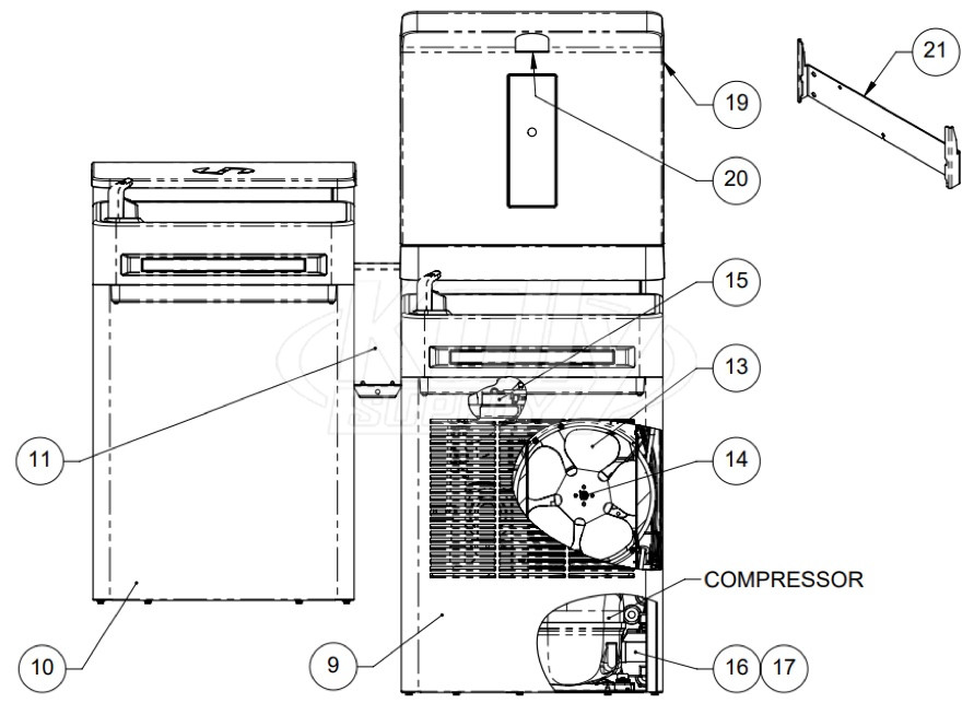 Haws 1212S & 1212SH Drinking Fountain Parts Breakdown