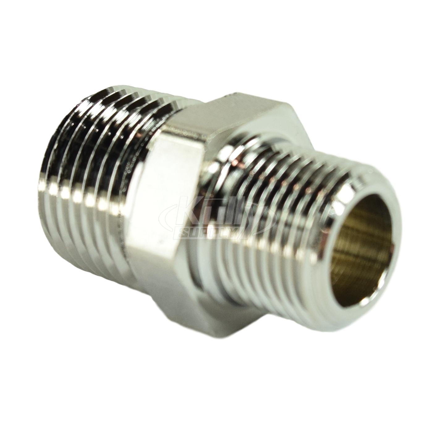 T&S Brass 062A 1/2" NPT Male X 3/8" NPT Male Brass Adapter