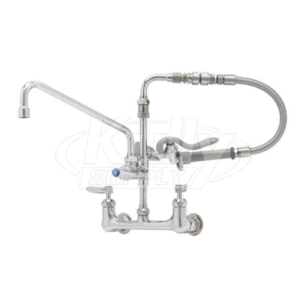 B-0184 8" Wall Mount Faucet, CV-Ceramas, Add-On Faucet, 12" Nozzle, VB, 20" Hose & B-0107