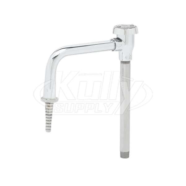 T&S Brass BL-5560-01 Rigid Vacuum Breaker Gooseneck Spout, Serrated Tip, 3/8" NPT Inlet