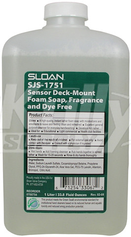 Sloan SJS-1751-4 Rose Foaming Soap Green Seal 1000 mL (Discontinued)