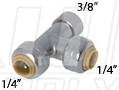 SharkBite U3358LF 1/4" X 1/4" X 3/8" Compression Stop Valve Tee Adapter - Lead Free
