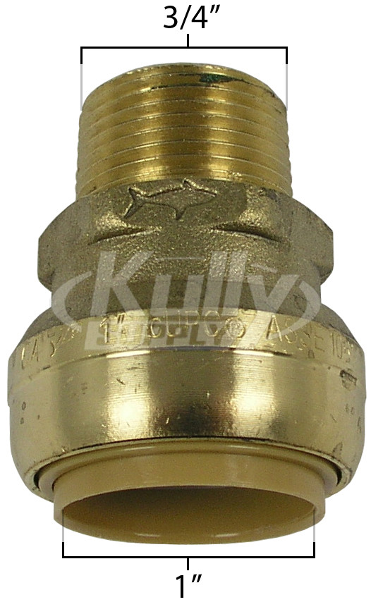 SharkBite U142LF Reducing Connector 1" x 3/4" MNPT - Lead Free