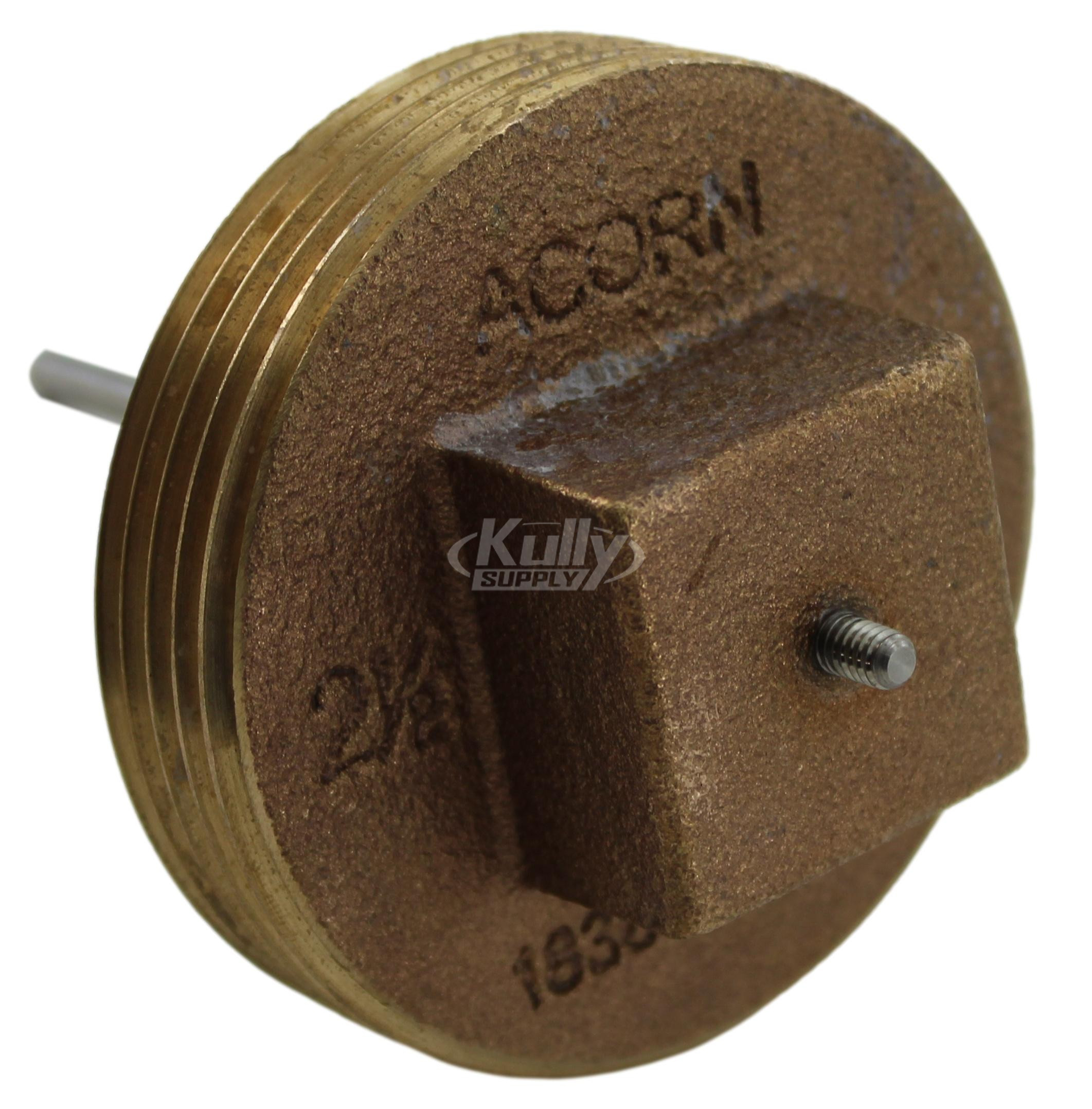 Acorn 1836-081-001 2-1/2" Npt Brass Clean-Out Plug With Pin