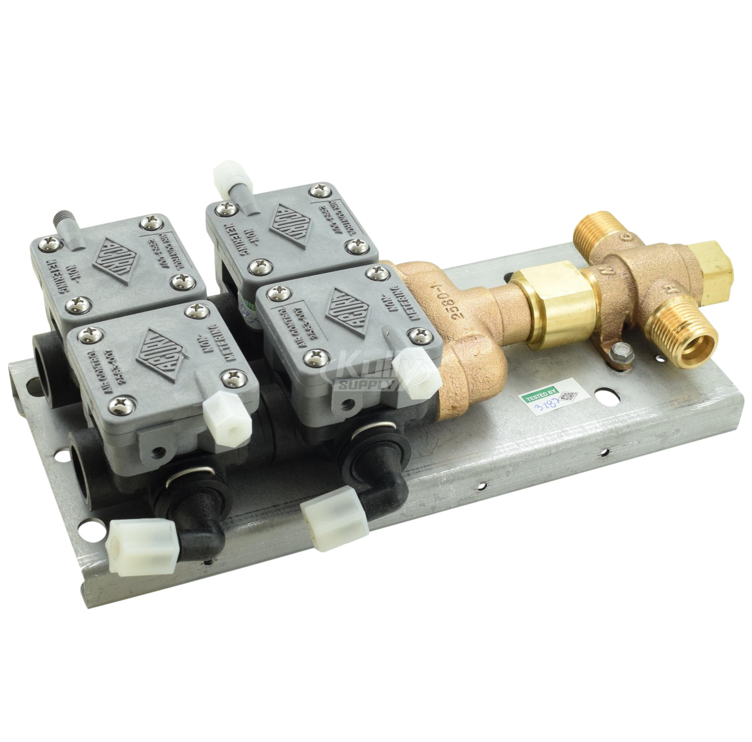 Acorn 2598-214-001 Mxt/P Valve Assembly W/Plate For 4 Station Foot Operation Non-Metering Wash-Ware