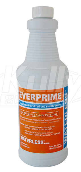 Waterless 1514 EverPrime Drain Trap Liquid, 1 Quart Bottle