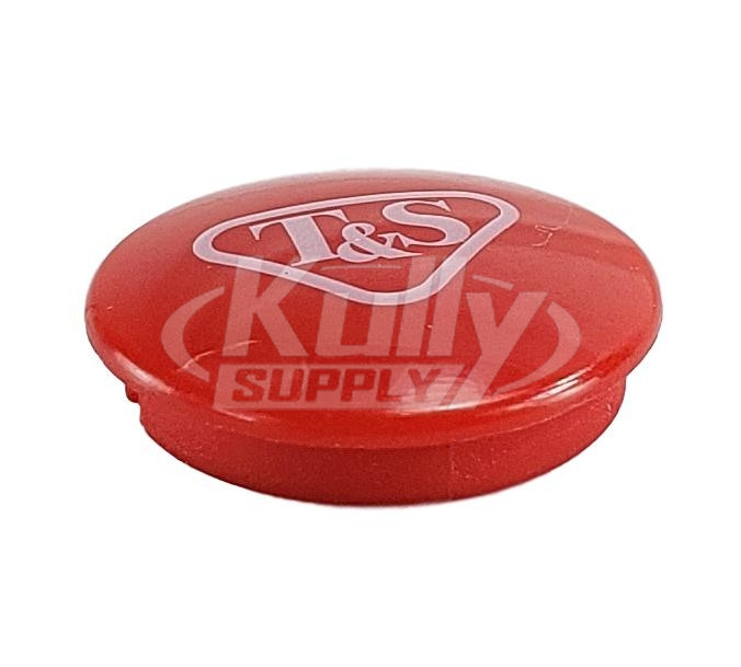 T&S Brass 001193-19NS Snap-In Index Button, Red (T&S Logo)