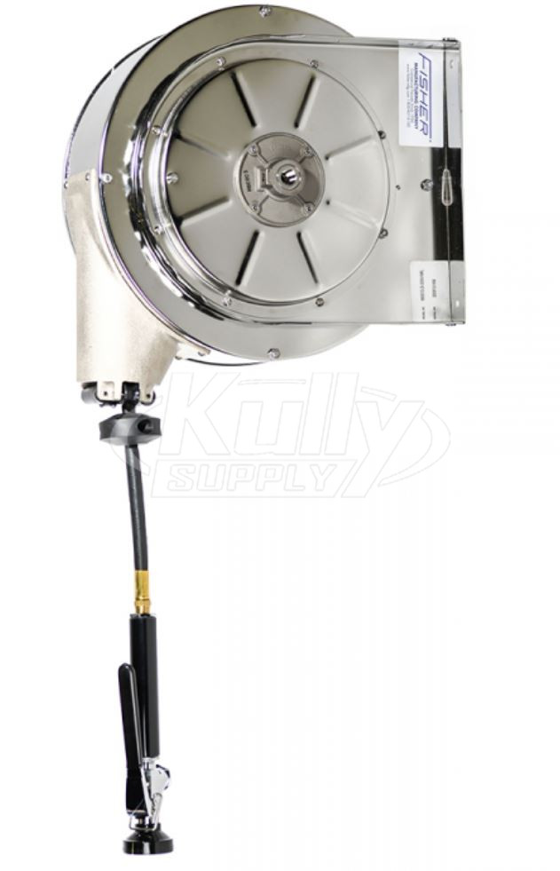 Fisher 75221 Stainless Steel Reel Rinse Covered Wall Mount 30' Hose