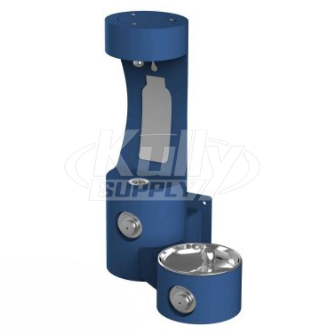 Elkay LK4408BFBLU Outdoor EZH2O Blue Wall Mount Bottle Filling Station with Single Fountain