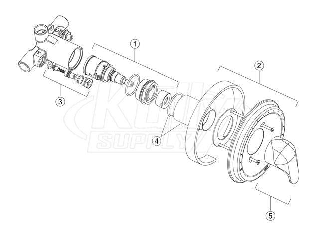 Chicago Pressure Balancing Tub & Shower Valve W/ Trim Parts Breakdown