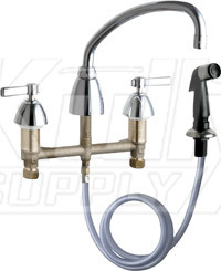 Chicago 200-AABCP E-Cast Concealed Kitchen Sink Faucet w/ Side Spray