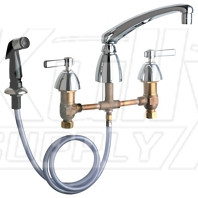 Chicago 200-AL8ABCP E-Cast Concealed Kitchen Sink Faucet w/ Side Spray