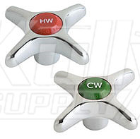 Chicago 204-PRJKCP 2-1/2" Metal Cross Handles w/ Hot & Cold Water Index Buttons
