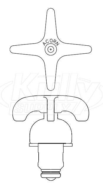 Acorn 2260-000-013 Exposed Flo-Cloz Singletemp Cross Hndl W/Cartridge Assembly