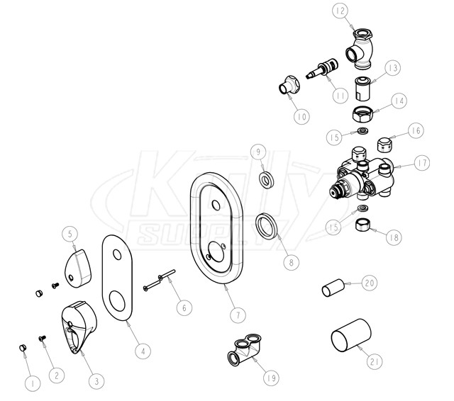 Chicago Pressure Balancing Shower Valve Parts Breakdown