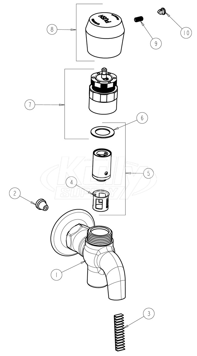 Chicago 324-665PSHCP Glass Filler Parts Breakdown