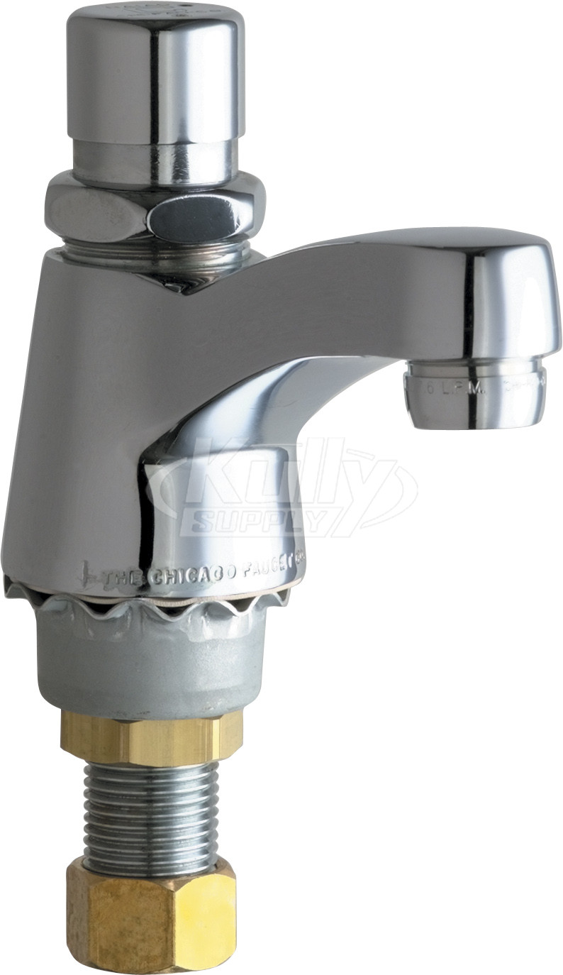 Chicago 333-SLOE12COLDABCP Single Supply Metering Sink Faucet