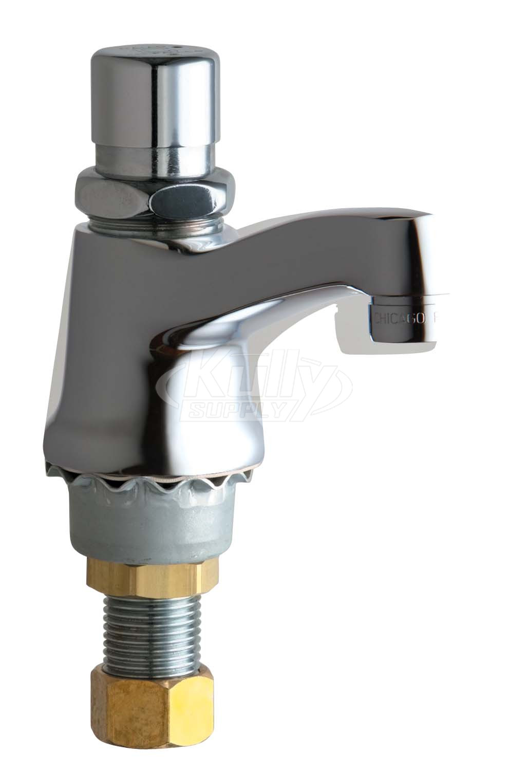 Chicago 333-SLOE12PSHCP Metering Faucet (Discontinued)