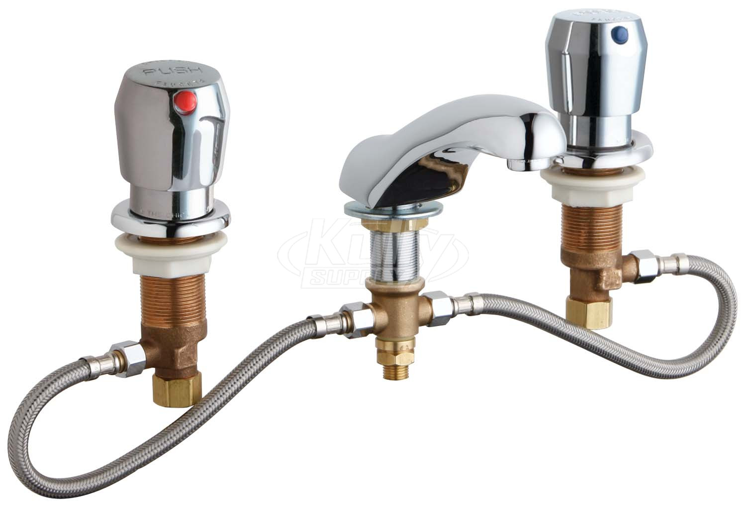 Chicago 404-HZ665ABCP Concealed Hot and Cold Water Metering Sink Faucet