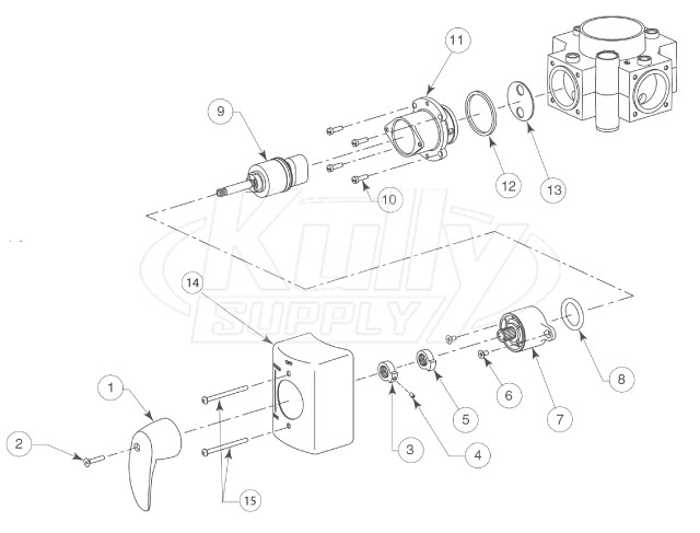 Bradley Equa-Flo Pressure Balancing Shower Valve For Column Showers August 2004 To Present Parts Breakdown