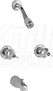 Chicago 449-950CP Concealed Two Handle Shower Valve with Shower Head and Diverter Tub Spout
