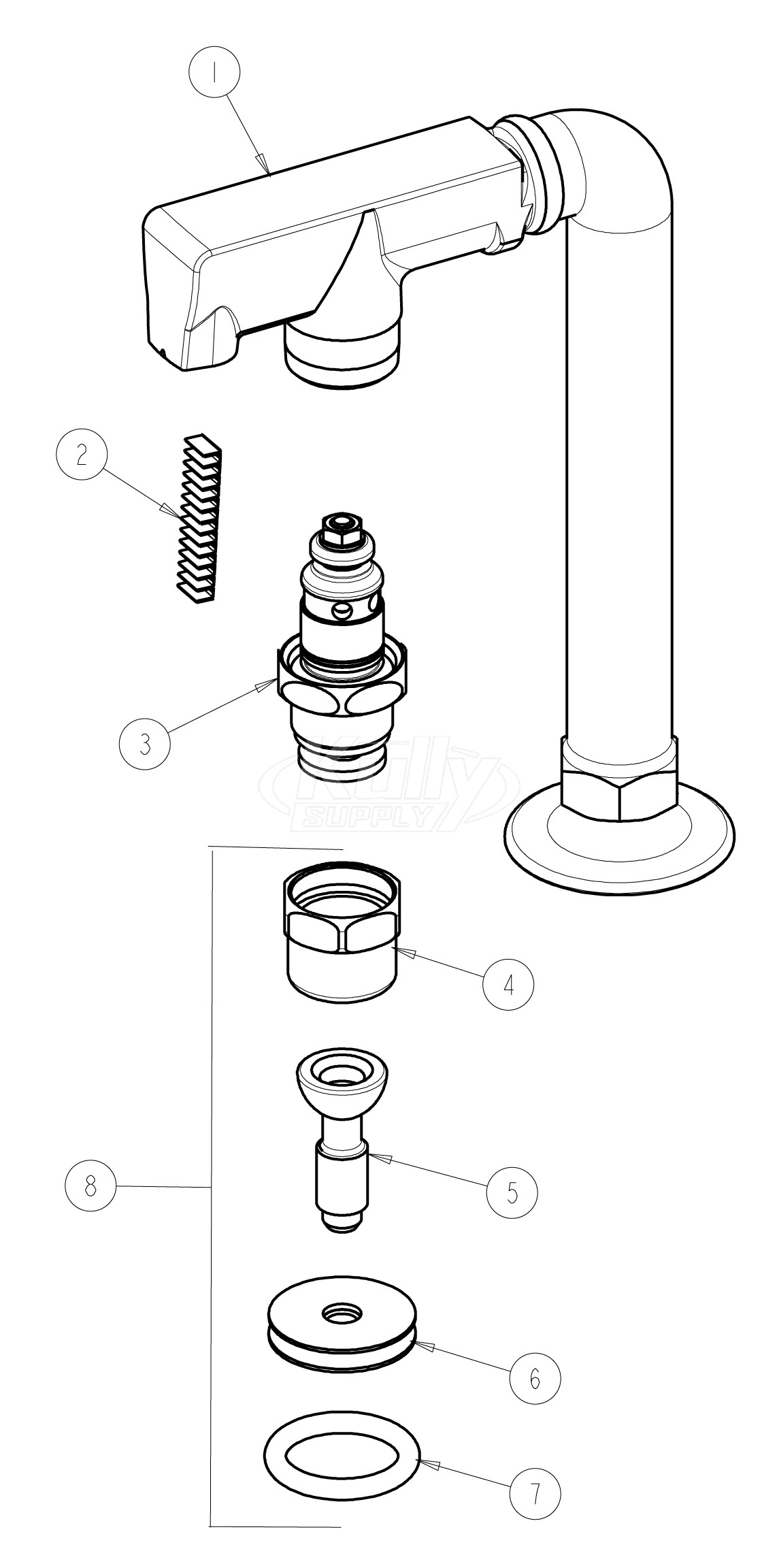 Chicago 709-CP Glass Filler Parts Breakdown