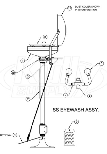 Haws 7777 Face-Eye Wash Parts Breakdown