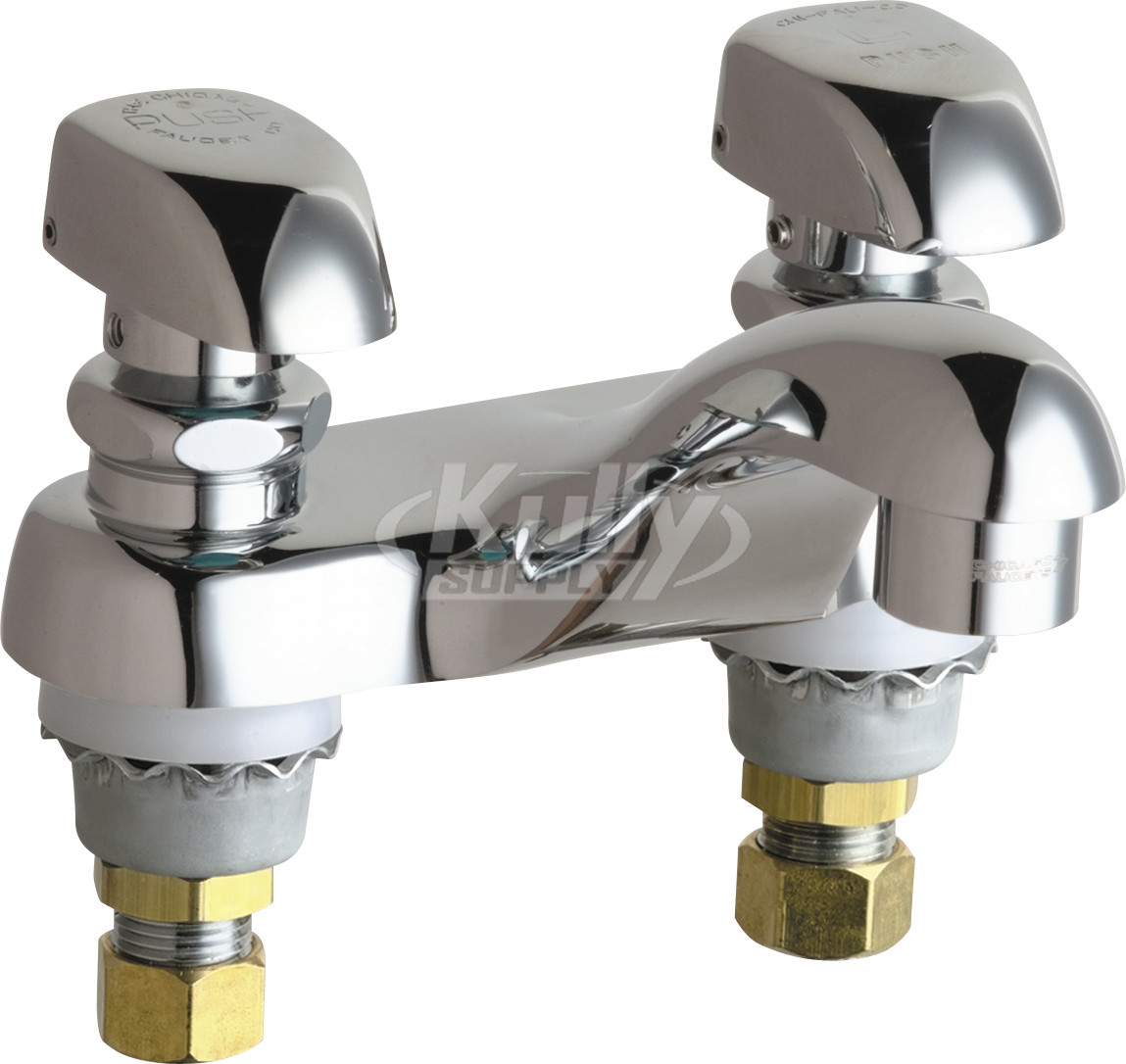 Chicago 802-V335ABCP Hot and Cold Water Metering Sink Faucet