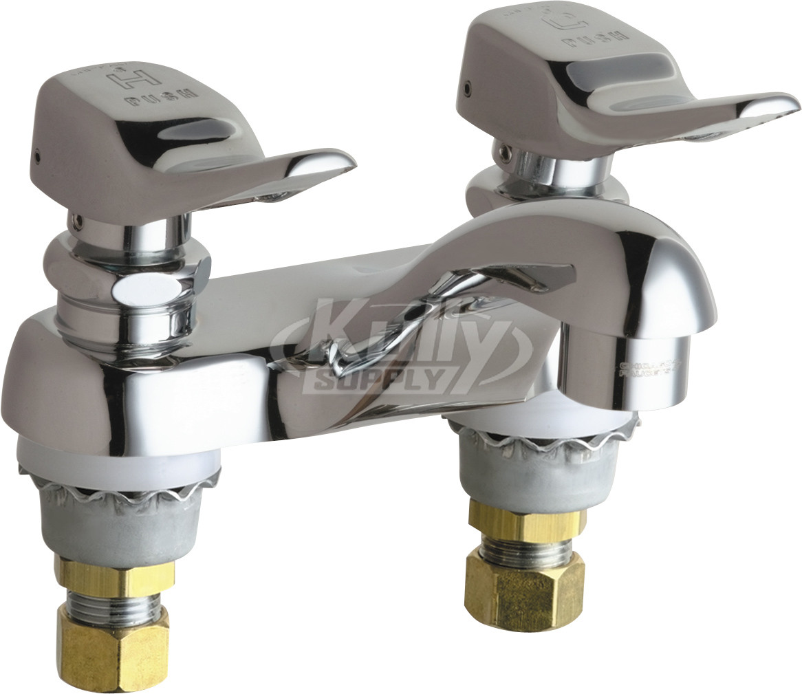 Chicago 802-V336ABCP Hot and Cold Water Metering Sink Faucet