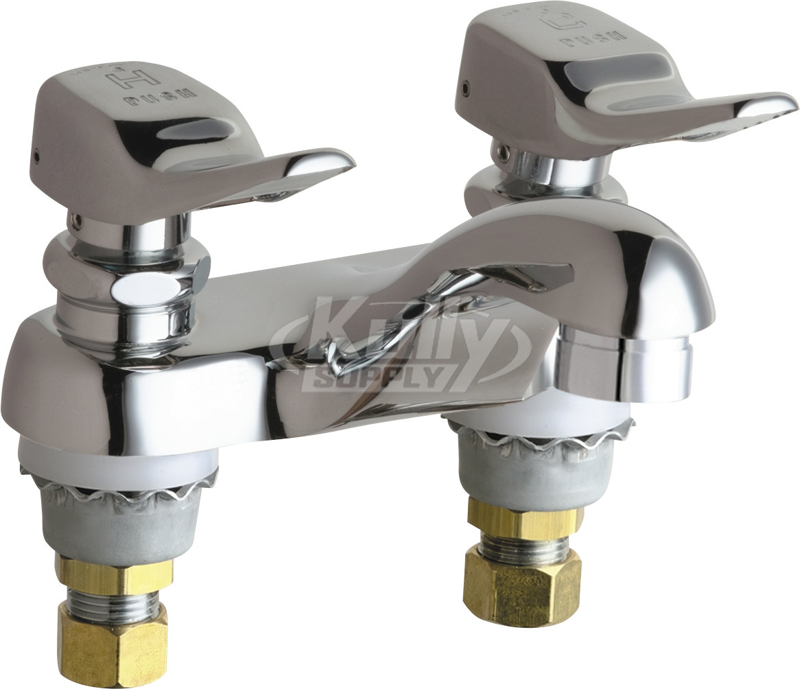 Chicago 802-VE2805-336ABCP Hot and Cold Water Metering Sink Faucet