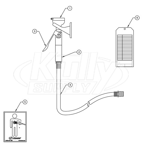 Haws 8901B Eye/Face Spray Parts Breakdown